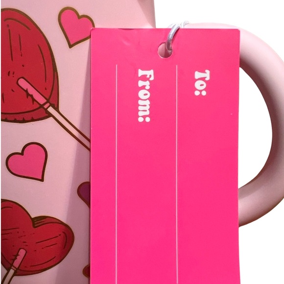 Sheffield Home NWT Valentines Day Lollipop Hearts Soft Touch Ceramic Covered Mug - Picture 3 of 6